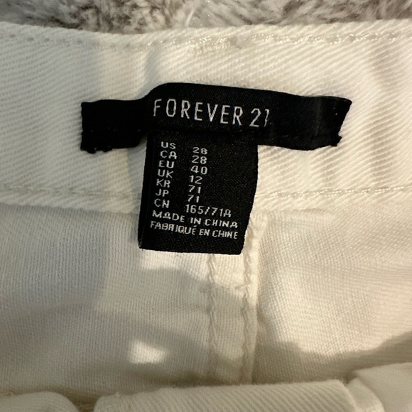 Forever 21 White Denim Shorts with Gold Studs - Picture 2 of 4